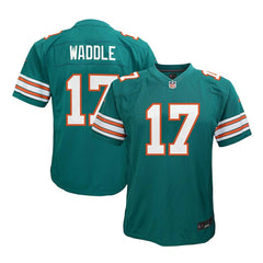 Jaylen Waddle Miami Dolphins Youth Game Jersey - Aqua
