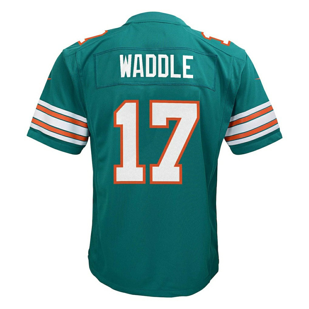 Jaylen Waddle Miami Dolphins Youth Game Jersey - Aqua