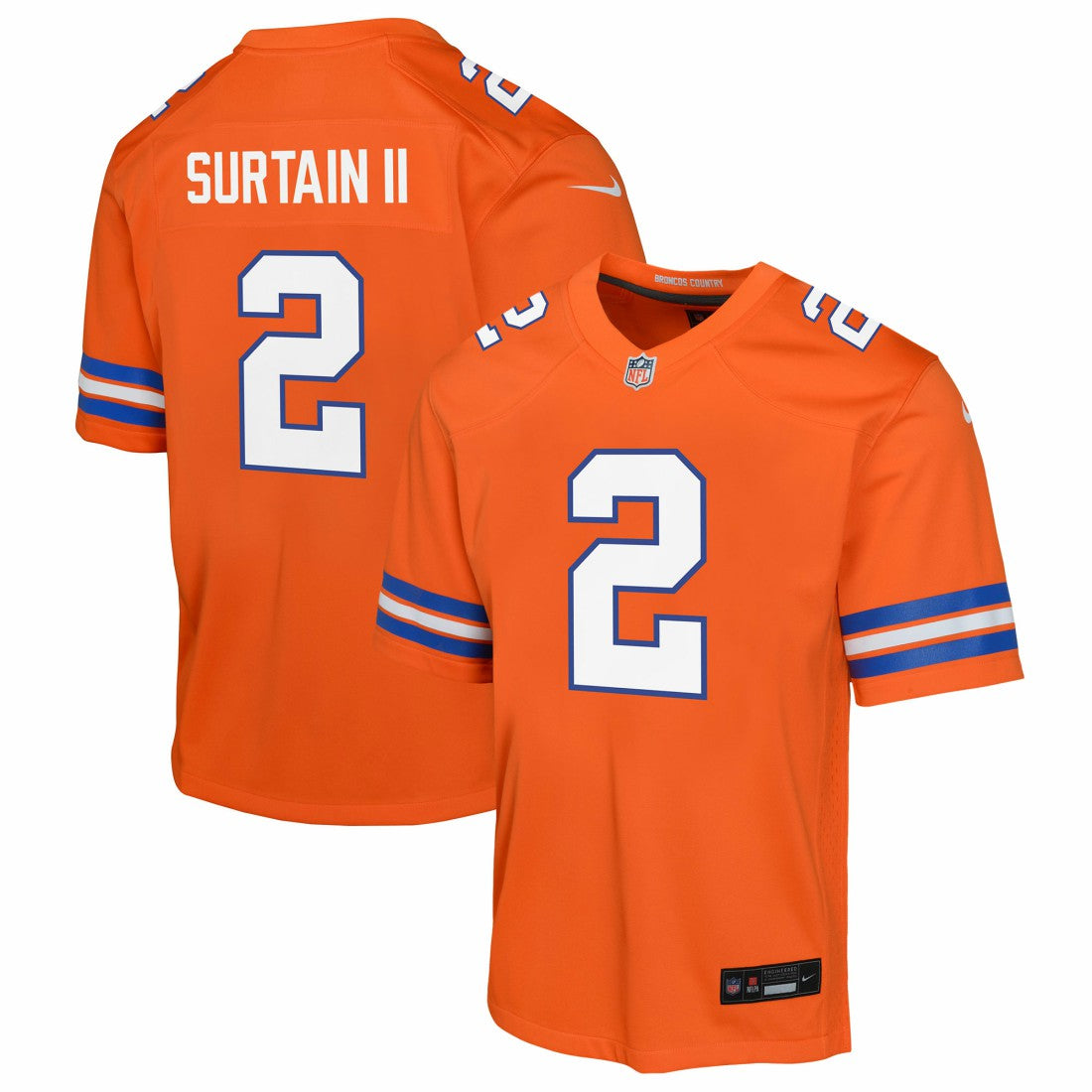 Patrick Surtain II Denver Broncos Youth Game Jersey - Orange
