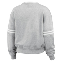 Atlanta Braves WEAR by Erin Andrews Women's Domestic Crest Pullover Sweatshirt Heather Gray