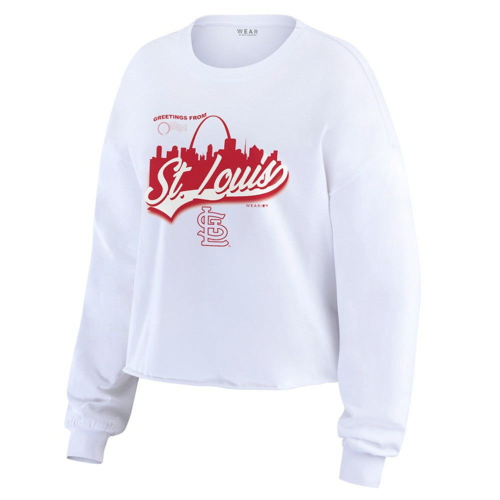 St. Louis Cardinals WEAR by Erin Andrews Women's Domestic Postcard Long Sleeve T-Shirt White