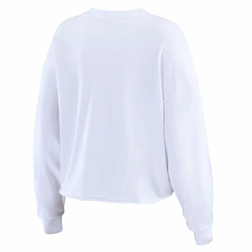 Atlanta Braves WEAR by Erin Andrews Women's Domestic Postcard Long Sleeve T-Shirt White