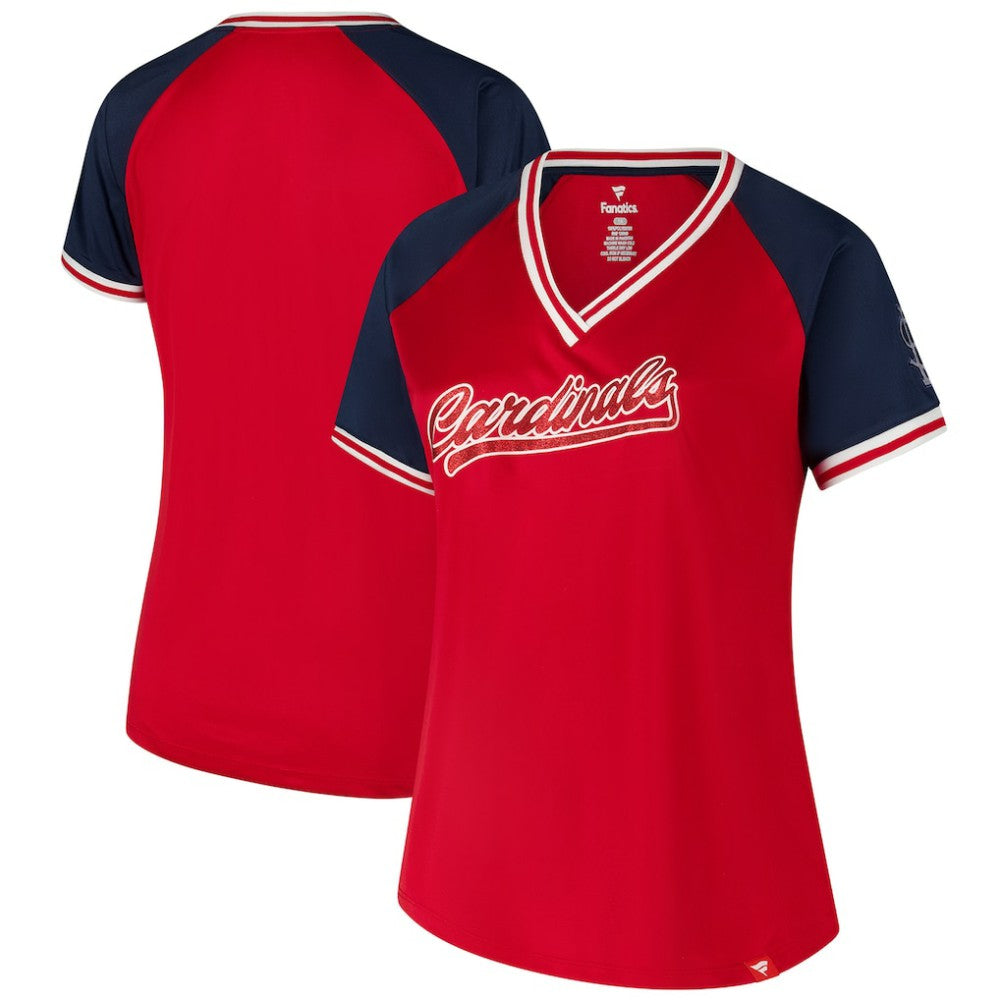 St. Louis Cardinals Profile Women's Plus Size Crossover V-Neck T-Shirt Red