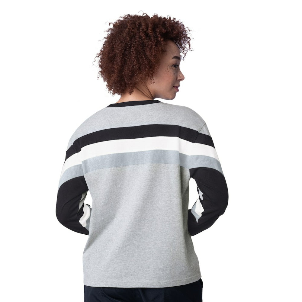 Chicago White Sox Starter Women's Triple A Fashion Color Block Long Sleeve Top Heather Gray