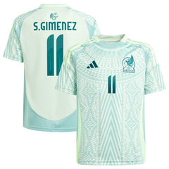 Santiago Giménez Mexico National Team Youth 2024 Away Replica Player Jersey Green - Adidas