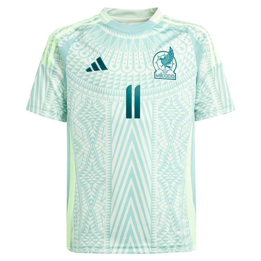 Santiago Giménez Mexico National Team Youth 2024 Away Replica Player Jersey Green - Adidas