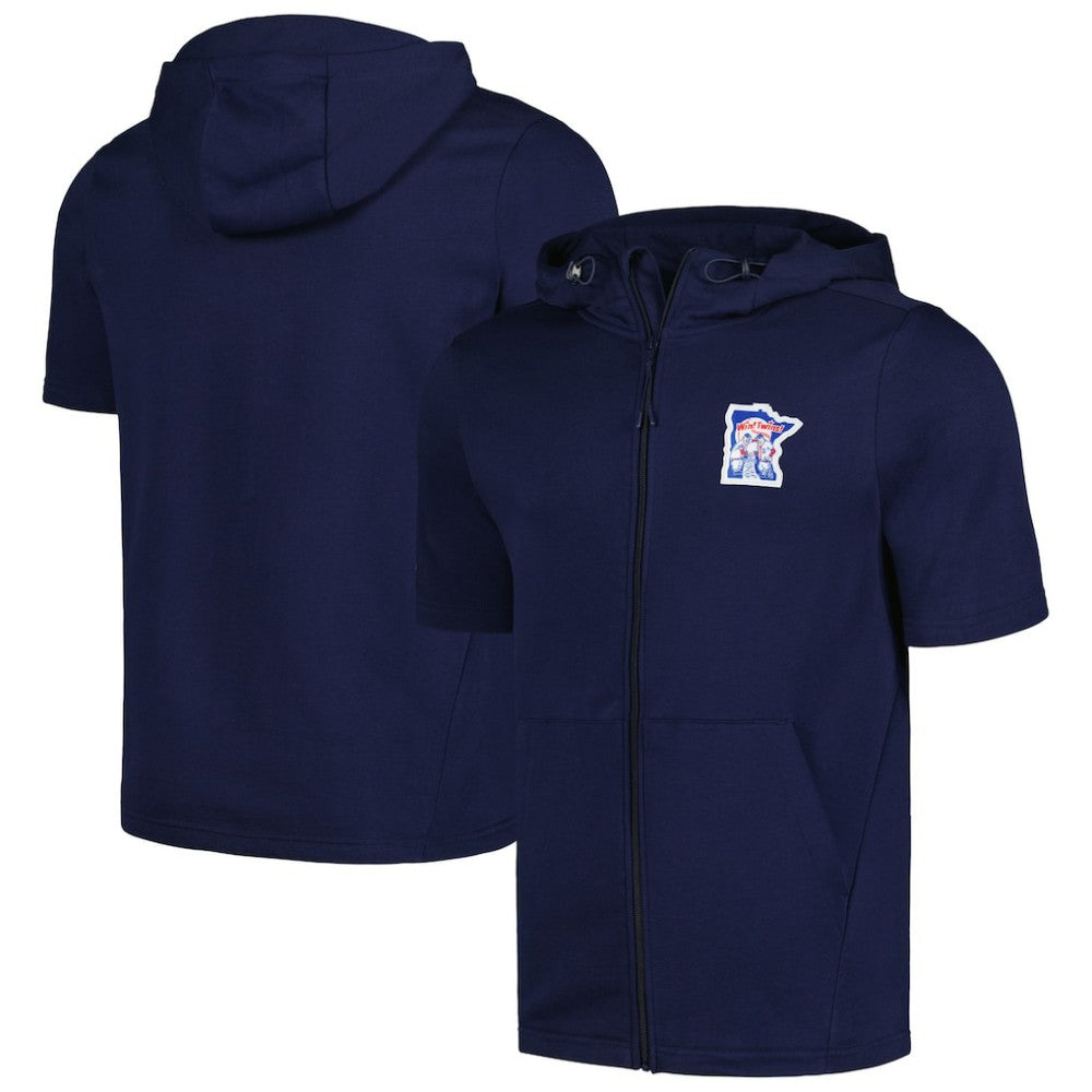 Minnesota Twins Levelwear Recruit Short Sleeve Full-Zip Hoodie Navy