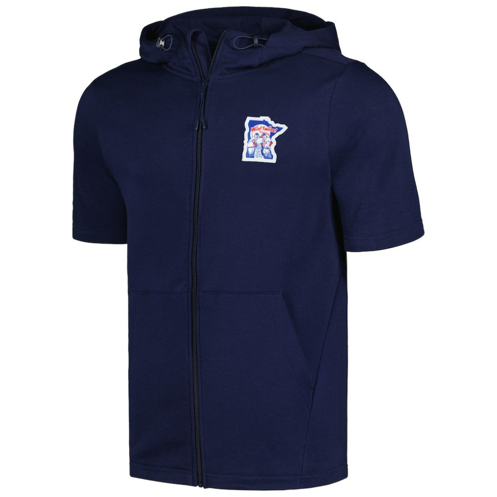 Minnesota Twins Levelwear Recruit Short Sleeve Full-Zip Hoodie Navy