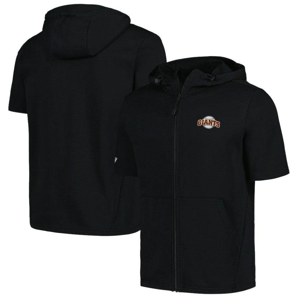 San Francisco Giants Levelwear Recruit Short Sleeve Full-Zip Hoodie Black