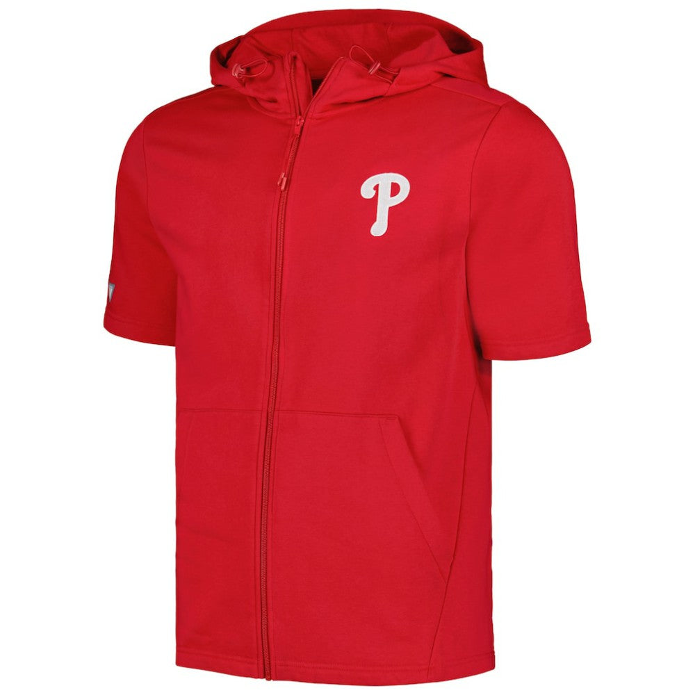 Philadelphia Phillies Levelwear Recruit Short Sleeve Full-Zip Hoodie Red