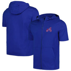 Atlanta Braves Levelwear Recruit Short Sleeve Full-Zip Hoodie Royal
