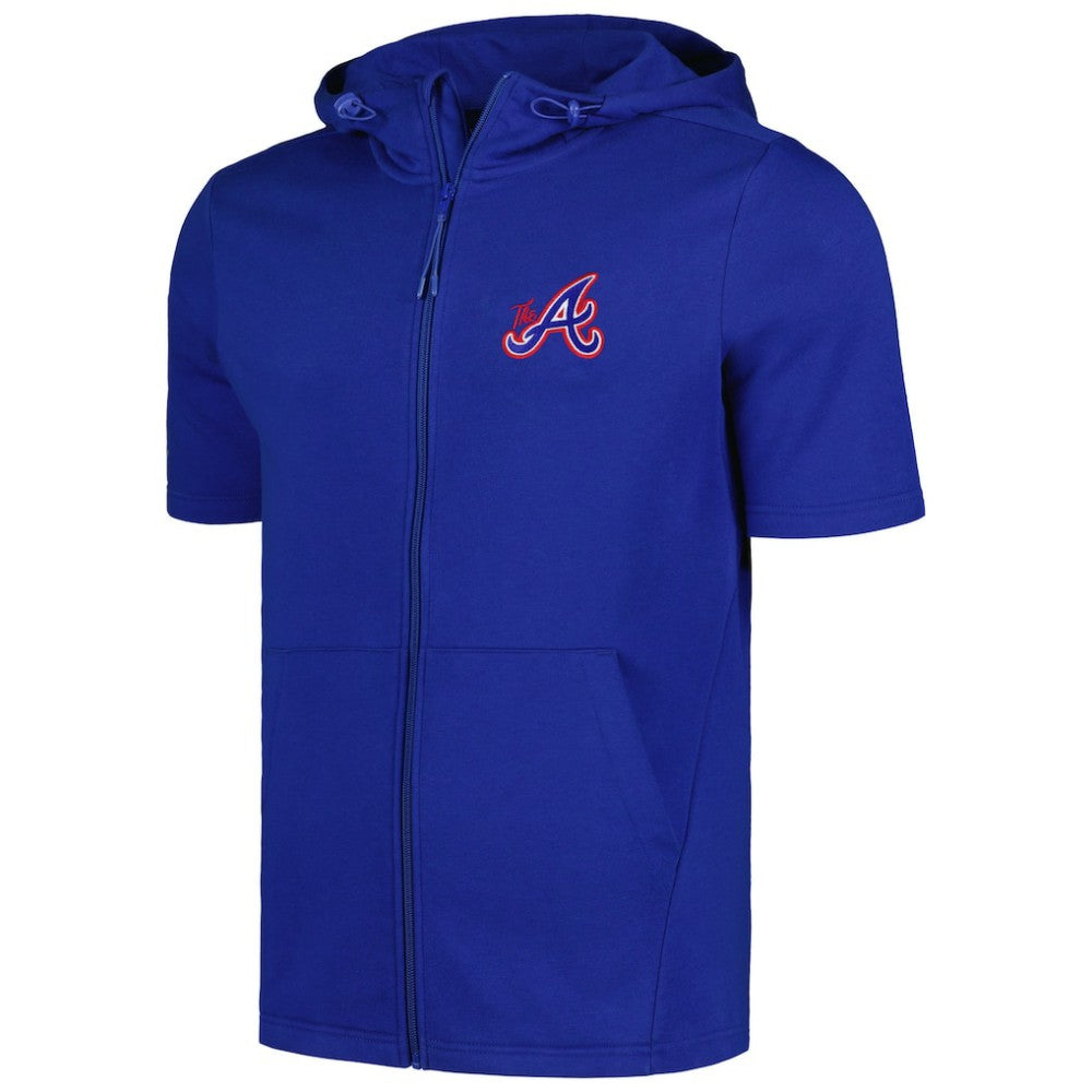 Atlanta Braves Levelwear Recruit Short Sleeve Full-Zip Hoodie Royal