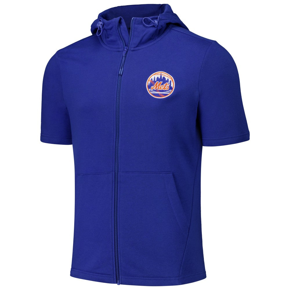New York Mets Levelwear Recruit Short Sleeve Full-Zip Hoodie Royal