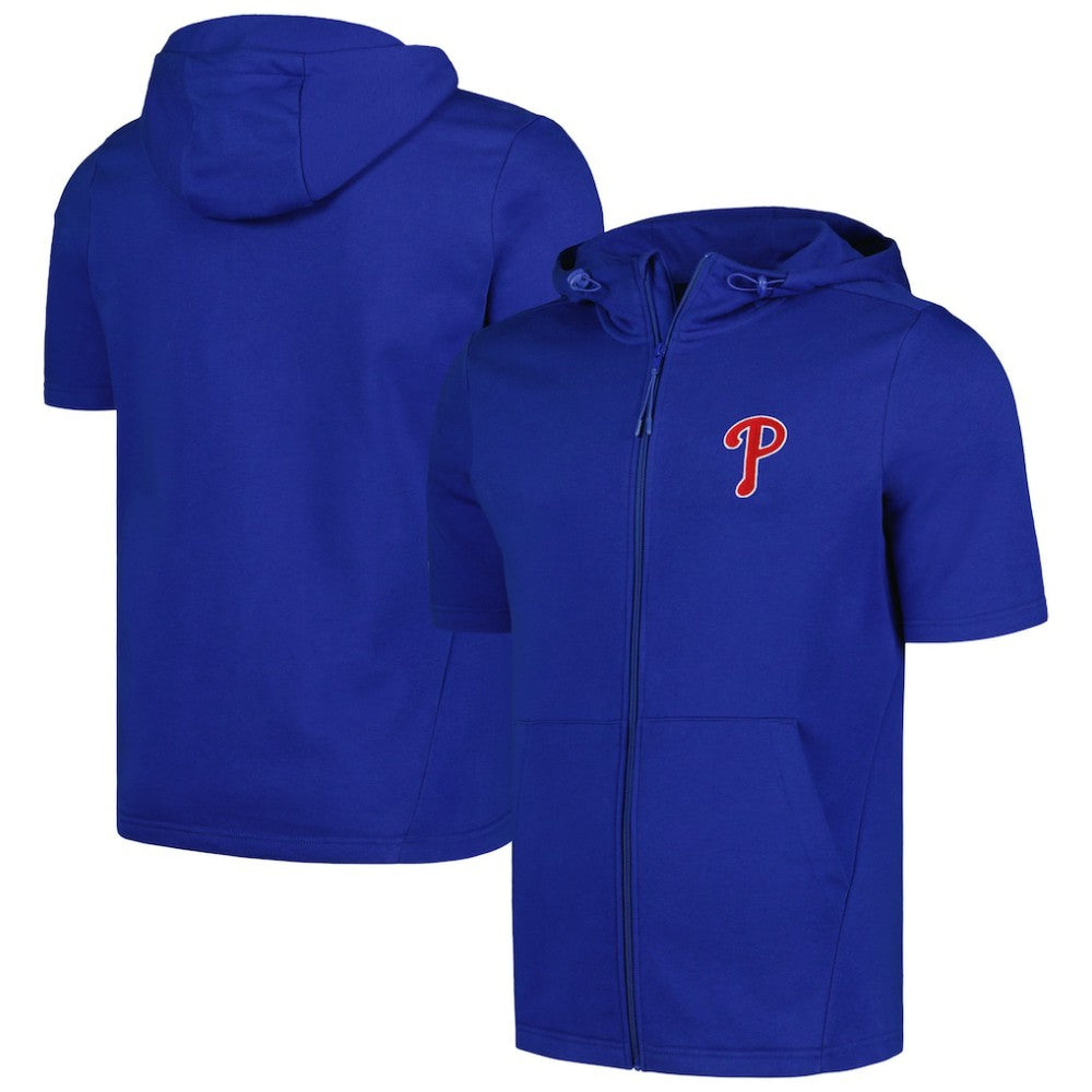 Philadelphia Phillies Levelwear Recruit Short Sleeve Full-Zip Hoodie Royal