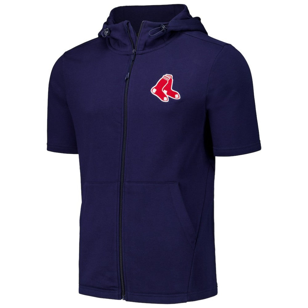 Boston Red Sox Levelwear Recruit Short Sleeve Full-Zip Hoodie Navy