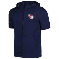 Cleveland Guardians Levelwear Recruit Short Sleeve Full-Zip Hoodie Navy