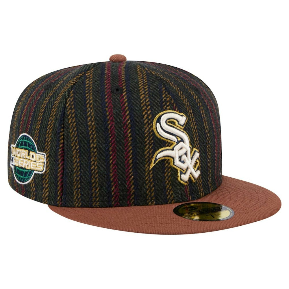 Chicago White Sox Vintage Herringbone 59FIFTY Fitted Hat Brown | New Era