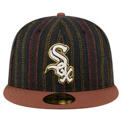 Chicago White Sox Vintage Herringbone 59FIFTY Fitted Hat Brown | New Era