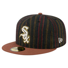 Chicago White Sox Vintage Herringbone 59FIFTY Fitted Hat Brown | New Era
