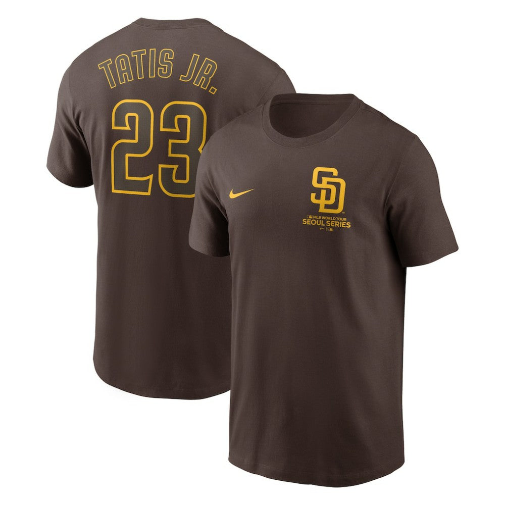 Fernando Tatis Jr. San Diego Padres 2024 MLB World Tour Seoul Series Name & Number T-Shirt Brown | Nike