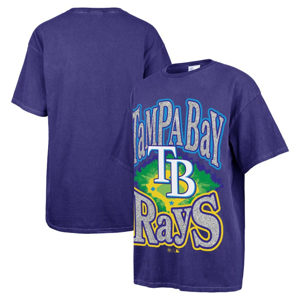 Tampa Bay Rays Women's Flashing Lights Boyfriend T-Shirt Navy | 47 brand