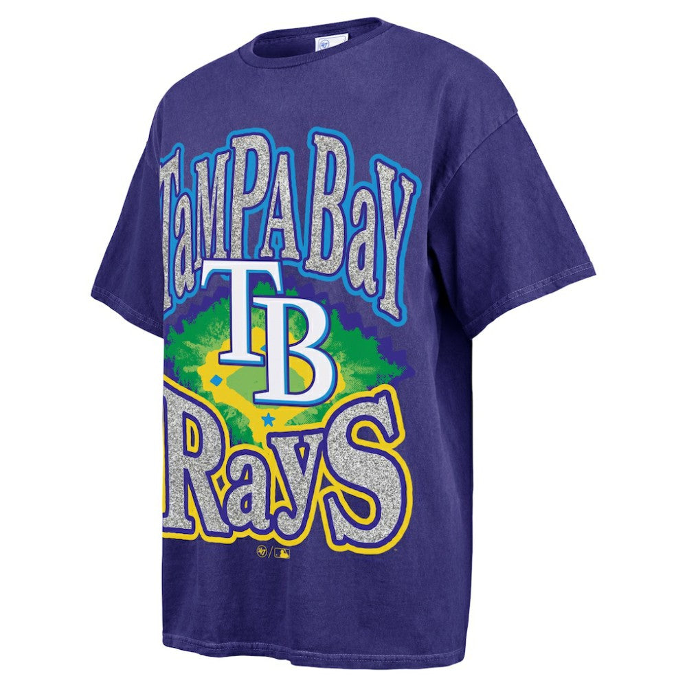 Tampa Bay Rays Women's Flashing Lights Boyfriend T-Shirt Navy | 47 brand