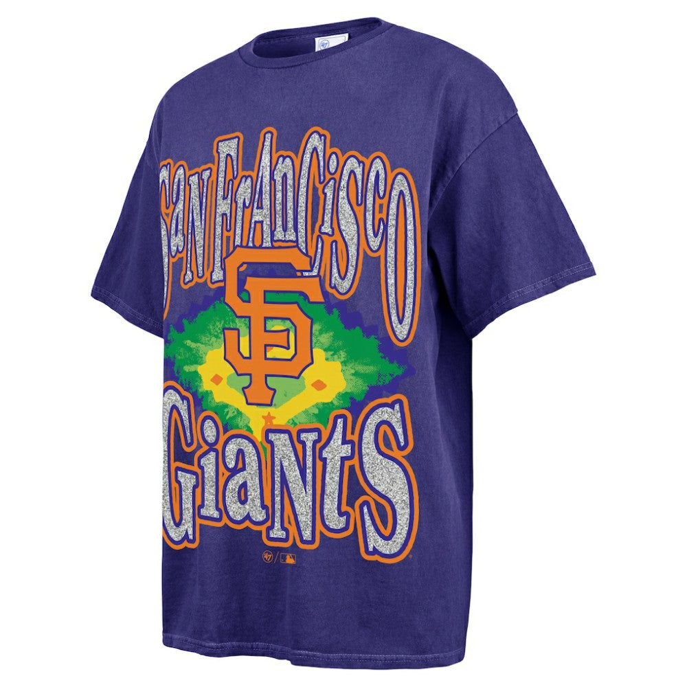 San Francisco Giants Women's Flashing Lights Boyfriend T-Shirt Navy | 47 brand