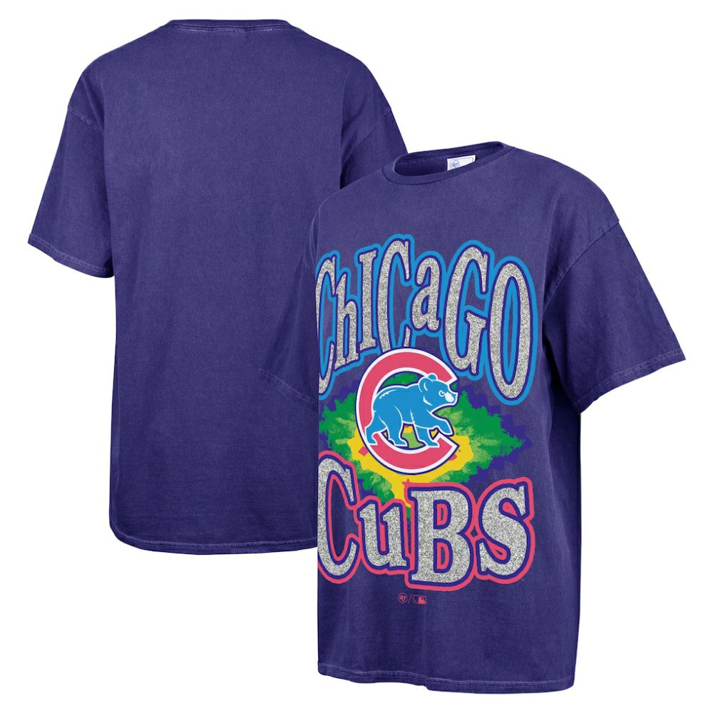 Chicago Cubs Women's Flashing Lights Boyfriend T-Shirt Navy | 47 brand