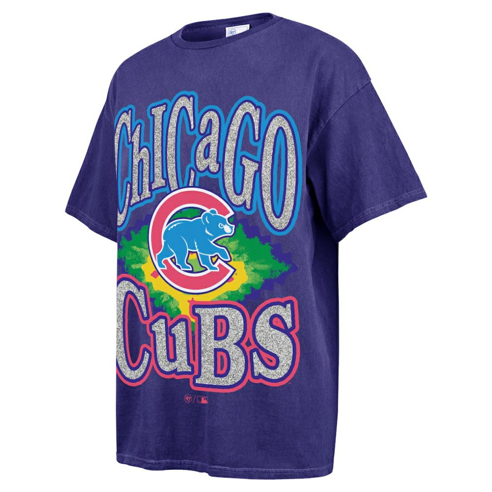 Chicago Cubs Women's Flashing Lights Boyfriend T-Shirt Navy | 47 brand