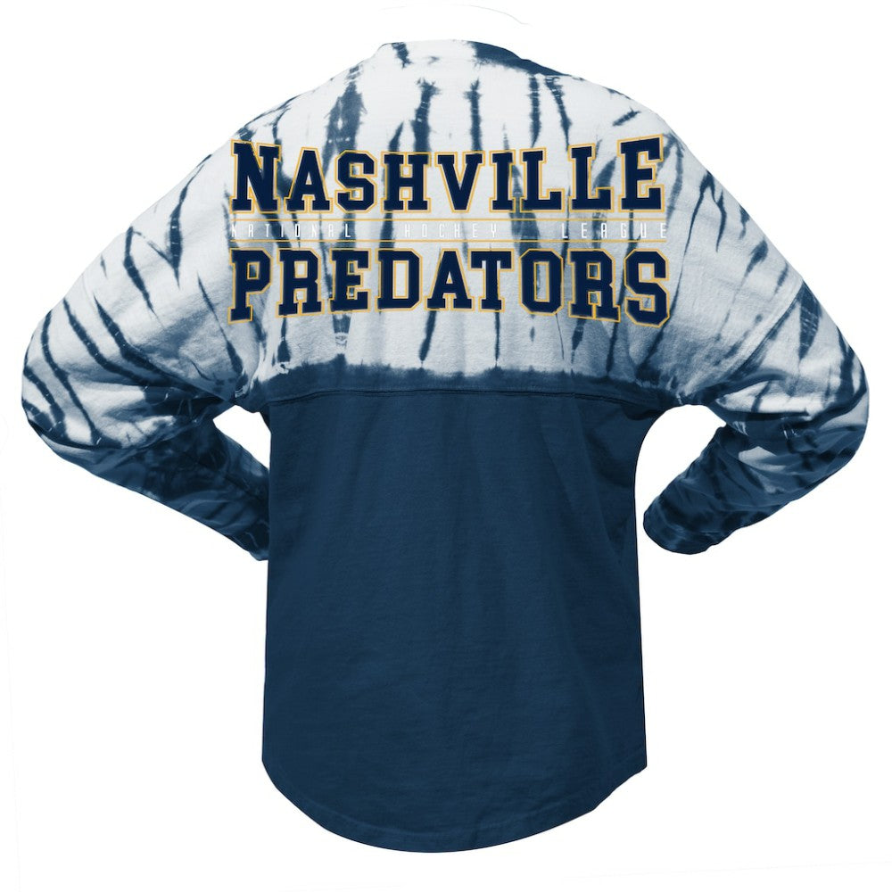 Nashville Predators Spirit Jersey Unisex Crystal Half Dye Long Sleeve T-Shirt Navy