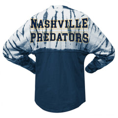 Nashville Predators Spirit Jersey Unisex Crystal Half Dye Long Sleeve T-Shirt Navy