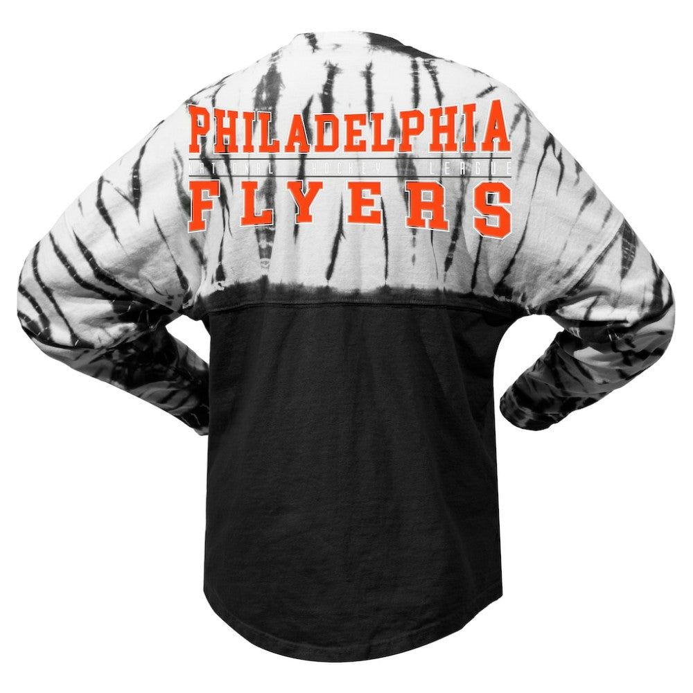 Philadelphia Flyers Spirit Jersey Unisex Crystal Half Dye Long Sleeve T-Shirt Black