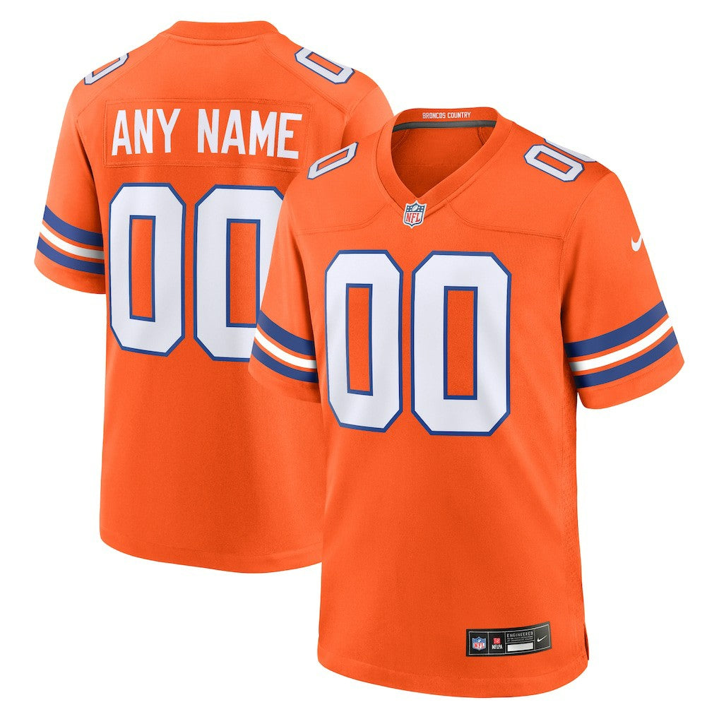 Denver Broncos Youth 2nd Alternate Custom Replica Jersey - Orange