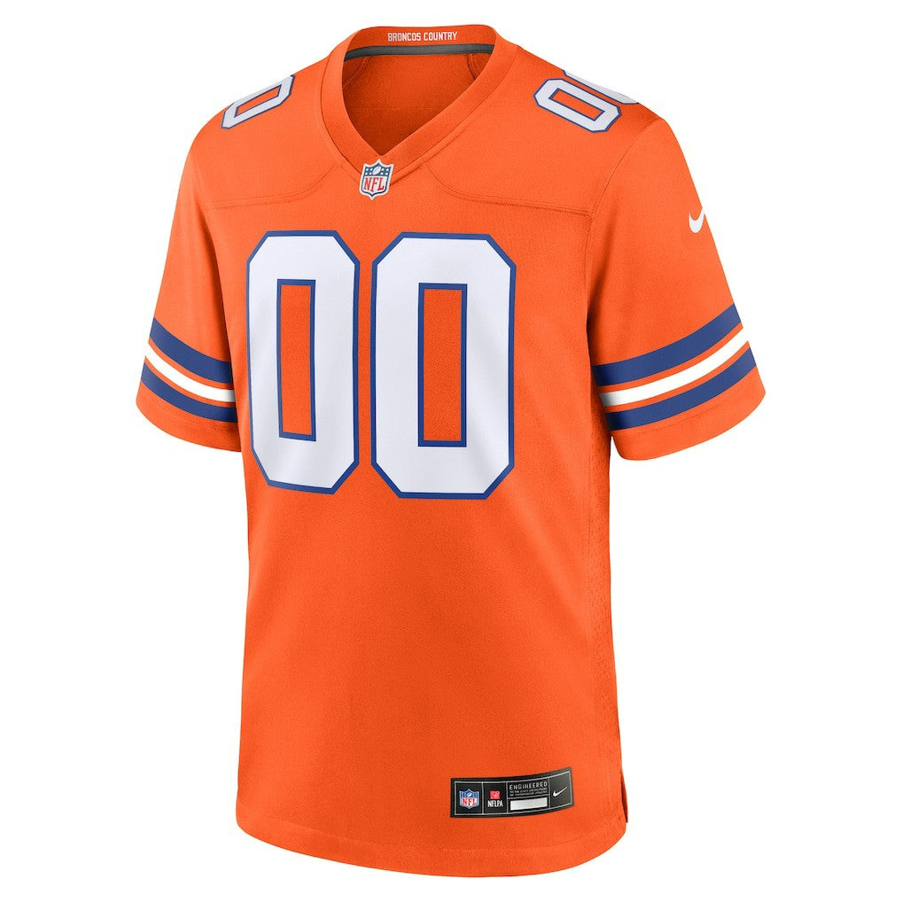 Denver Broncos Youth 2nd Alternate Custom Replica Jersey - Orange