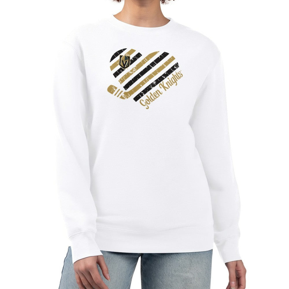 Vegas Golden Knights G-III 4Her by Carl Banks Women's Heart Graphic Pullover Sweatshirt White