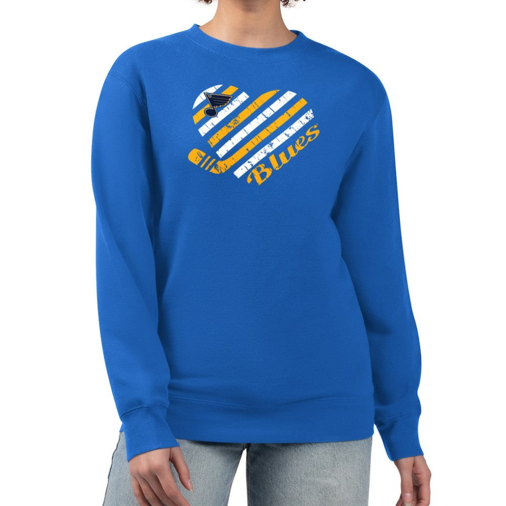 St. Louis Blues G-III 4Her by Carl Banks Women's Heart Graphic Pullover Sweatshirt Blue