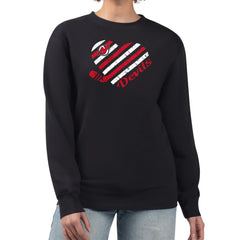 New Jersey Devils G-III 4Her by Carl Banks Women's Heart Graphic Pullover Sweatshirt Black