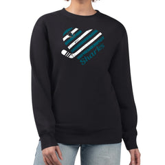 San Jose Sharks G-III 4Her by Carl Banks Women's Heart Graphic Pullover Sweatshirt Black