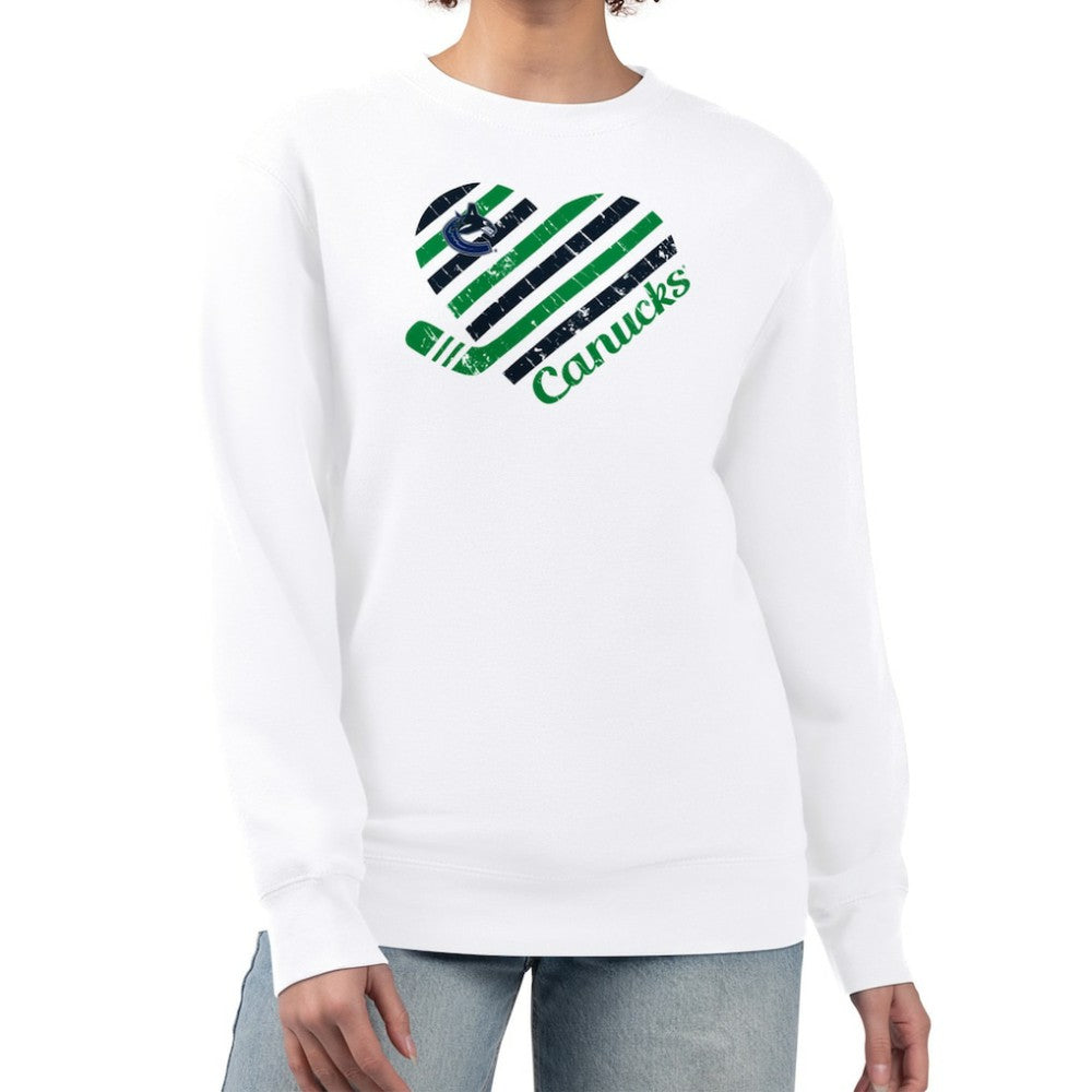 Vancouver Canucks G-III 4Her by Carl Banks Women's Heart Graphic Pullover Sweatshirt White