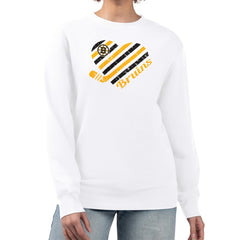 Boston Bruins G-III 4Her by Carl Banks Women's Heart Graphic Pullover Sweatshirt White