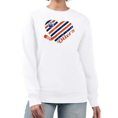 Edmonton Oilers G-III 4Her by Carl Banks Women's Heart Graphic Pullover Sweatshirt White