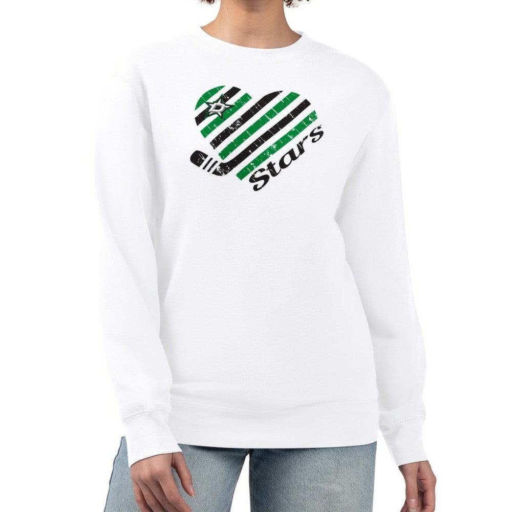 Dallas Stars G-III 4Her by Carl Banks Women's Heart Graphic Pullover Sweatshirt White