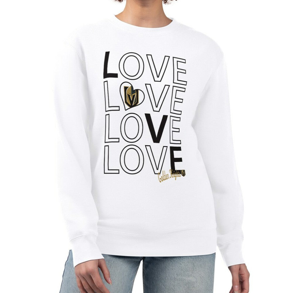 Vegas Golden Knights G-III 4Her by Carl Banks Women's Lots Of Love Team Logo Graphic Pullover Sweatshirt White