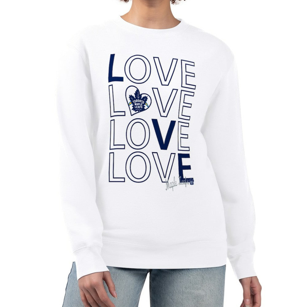 Toronto Maple Leafs G-III 4Her by Carl Banks Women's Lots Of Love Team Logo Graphic Pullover Sweatshirt White