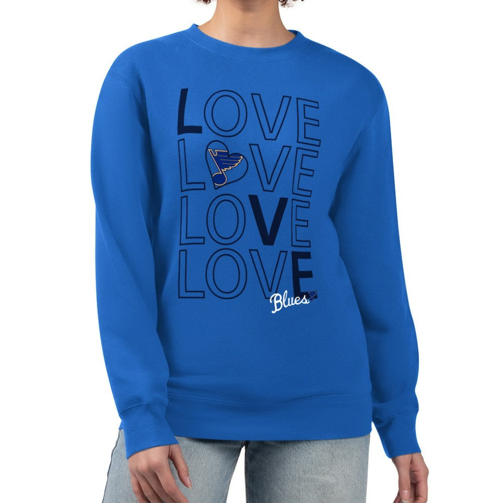 St. Louis Blues G-III 4Her by Carl Banks Women's Lots Of Love Team Logo Graphic Pullover Sweatshirt Blue