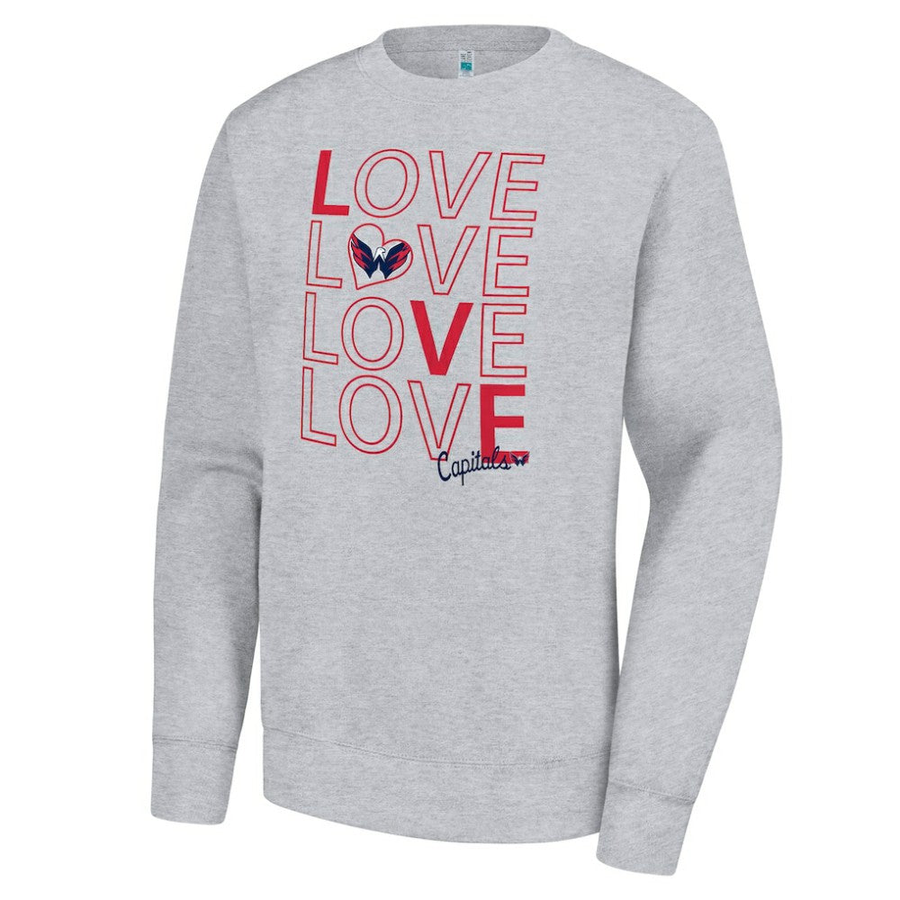Washington Capitals G-III 4Her by Carl Banks Women's Lots Of Love Team Logo Graphic Pullover Sweatshirt Heather Gray