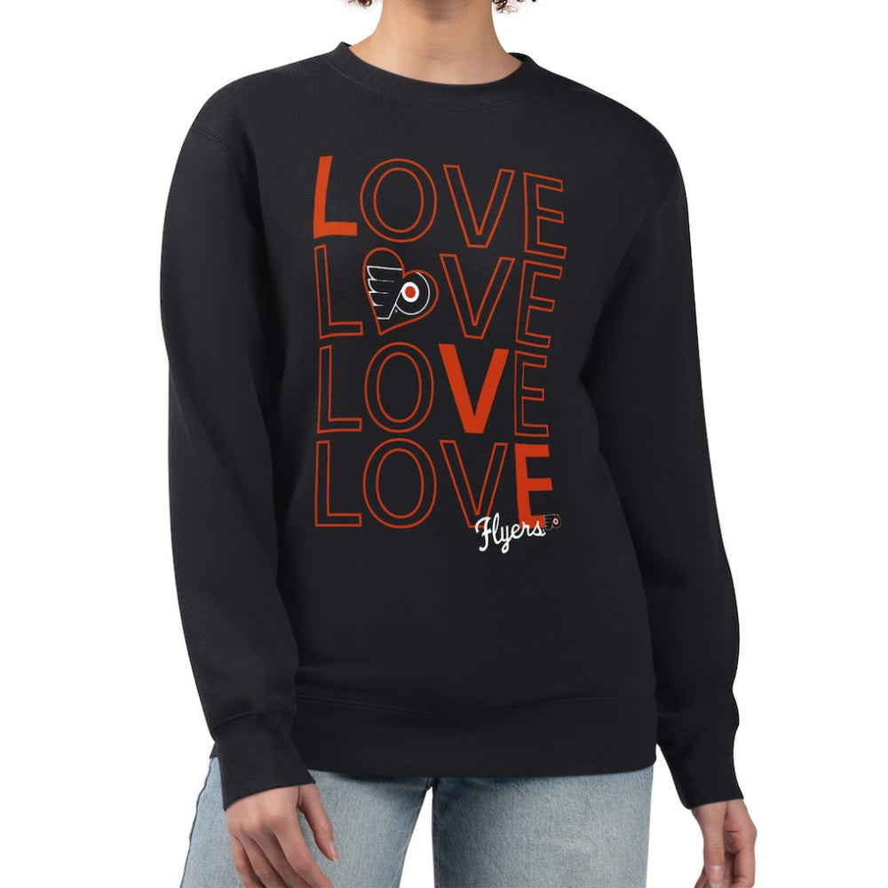 Philadelphia Flyers G-III 4Her by Carl Banks Women's Lots Of Love Team Logo Graphic Pullover Sweatshirt Black