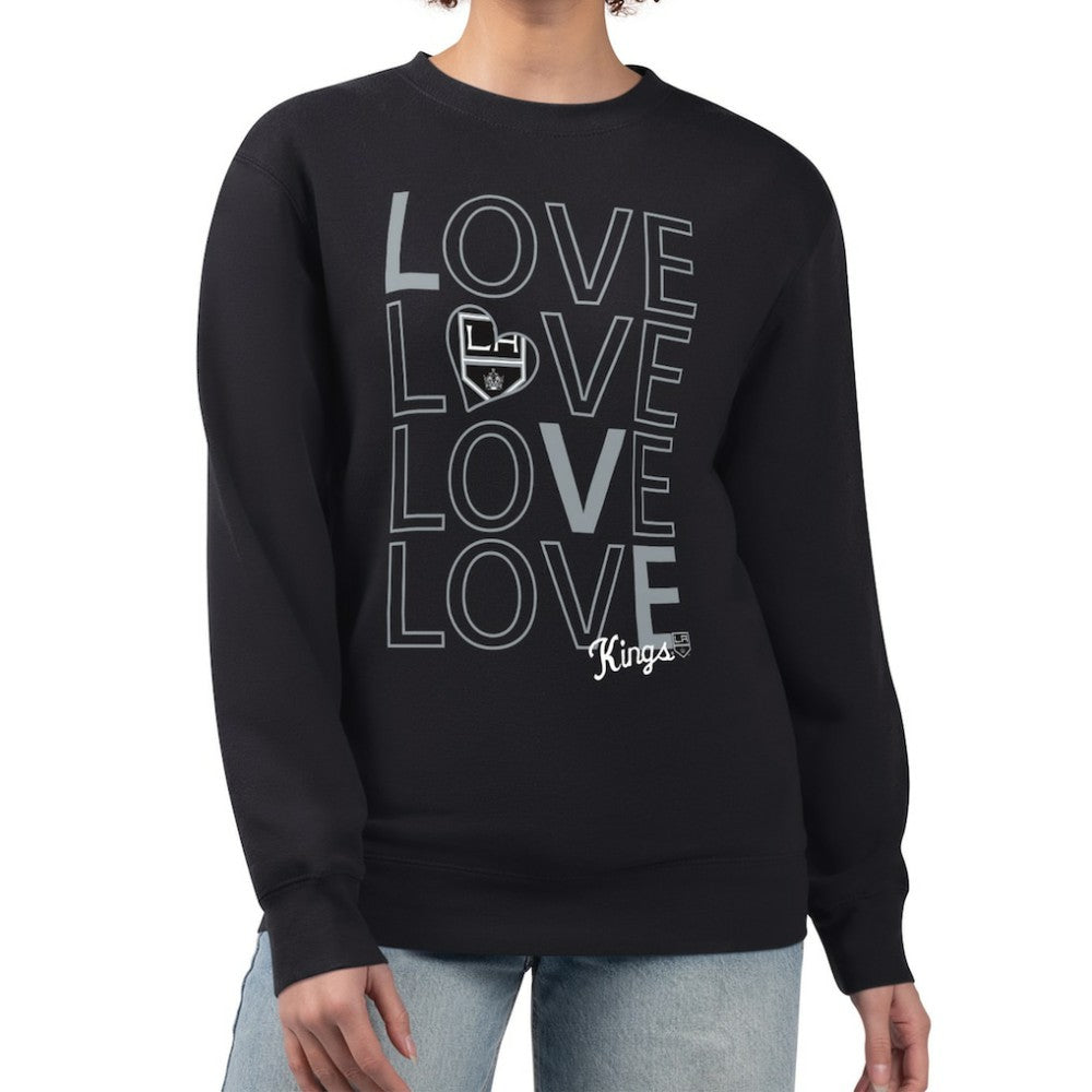 Los Angeles Kings G-III 4Her by Carl Banks Women's Lots Of Love Team Logo Graphic Pullover Sweatshirt Black