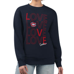 Montreal Canadiens G-III 4Her by Carl Banks Women's Lots Of Love Team Logo Graphic Pullover Sweatshirt Navy