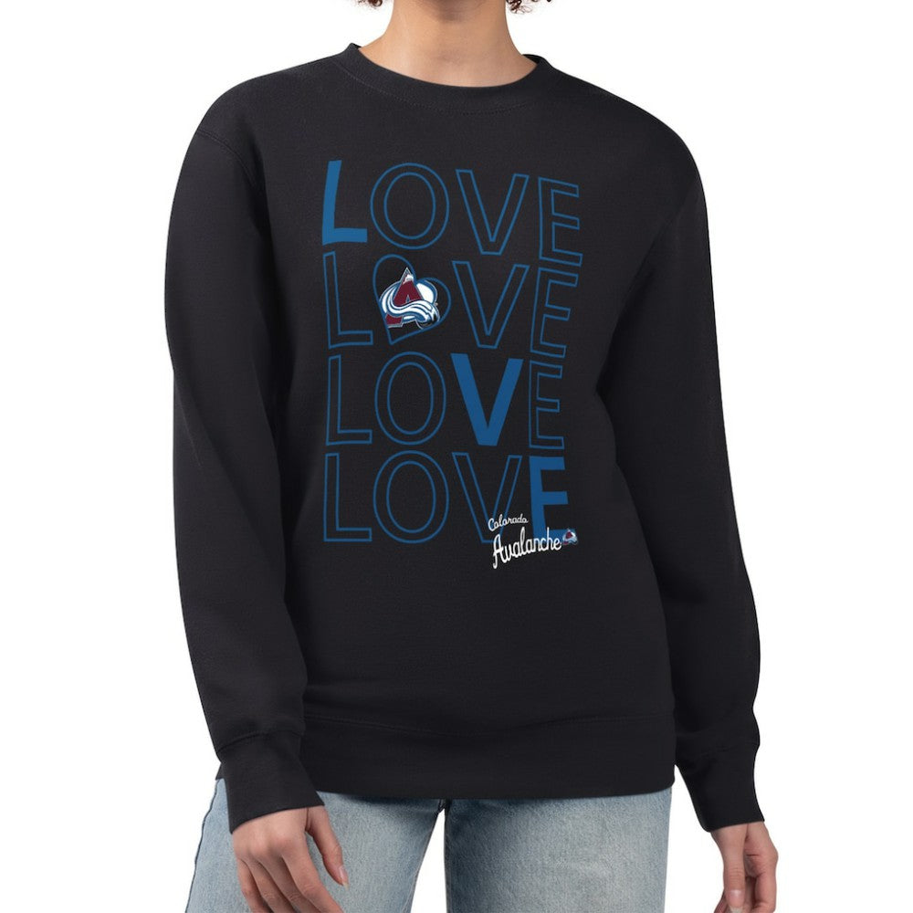 Colorado Avalanche G-III 4Her by Carl Banks Women's Lots Of Love Team Logo Graphic Pullover Sweatshirt Black